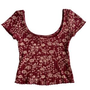 Urban Outfitters Maroon Top Floral